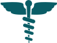 Caduceus medical icon teal